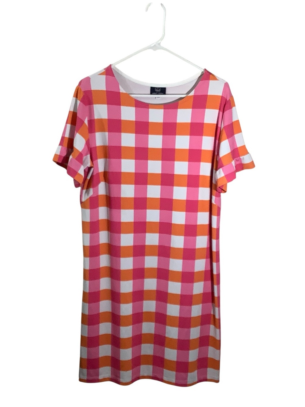 Sailor-sailor Women’s Pink & Orange Plaid Shift Dress